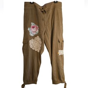 Upcycled Hand Crafted Boho Cottagecore Pants On Sundance Cargos Size 16 In EUC
